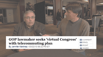 Ken Pyle interviews Cliff Albertson about teleworking for corporate and congressional use.