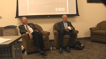 Dave House and Ted Hoff at the 10/2/2013 IEEE panel discussion.