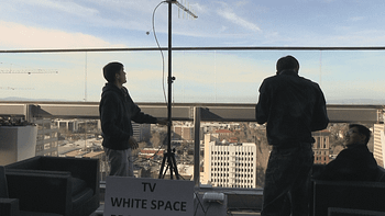 An image depicting TV White Space testing in downtown San Jose.