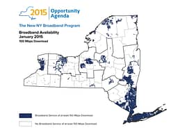 A map of broadband in New York, courtesy of the NY State Government.