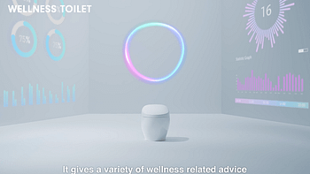 Toto USA's concept for a wellness toilet and associated diagnostics are shown.