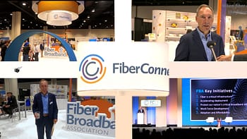 Images of the Fiber Broadband Association's Gary Bolton from the 2023 Fiber Connect conference.