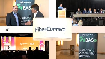 A collage of images from the interview with the Broadband Forum's Craig Thomas at Fiber Connect 2023.
