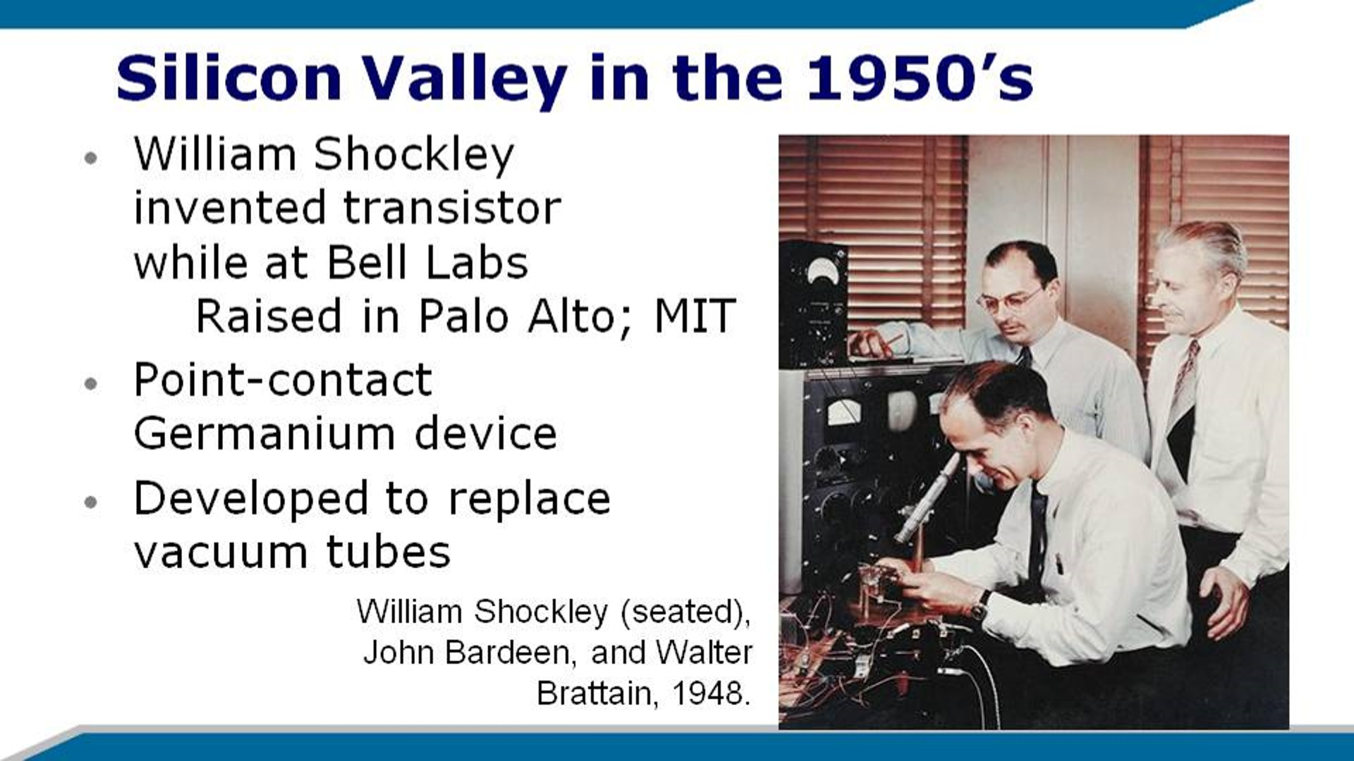 An image depicting the start of the semiconductor era in Silicon Valley.