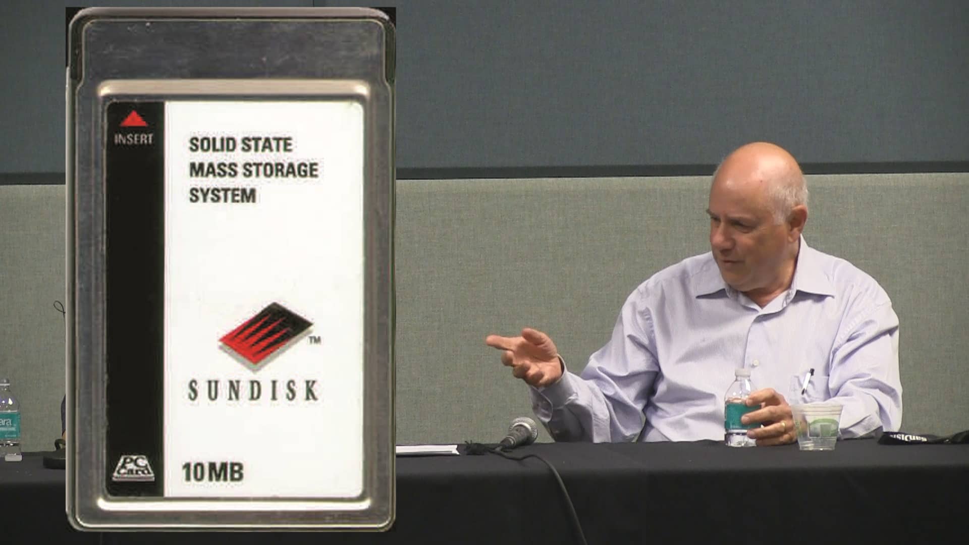 A view of one of SunDisk's first solid state drives.