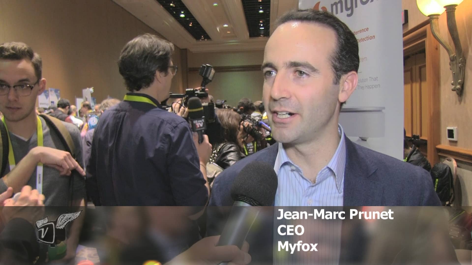 Jean-Marc Prunet discussing how his company, Myfox, can detect break-ins before they happen.