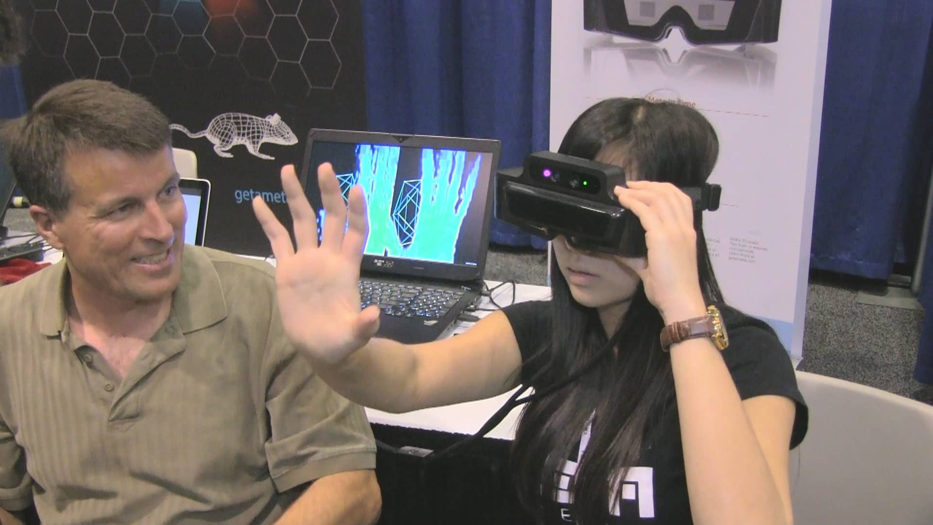 Veronica Kim of Meta discusses the Meta 1 virtual reality glasses.