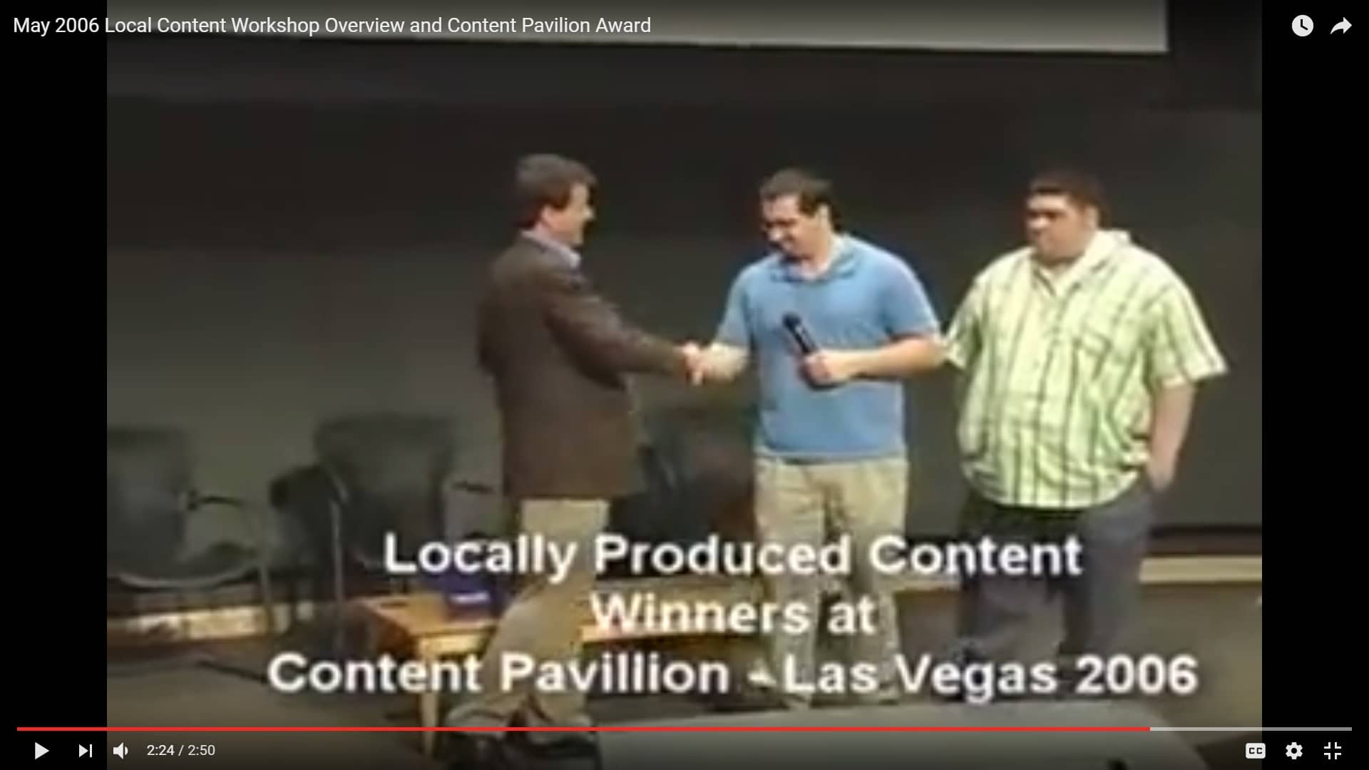 Adam Saltmarsh and Shalon Wilber accepting Viodi Local Content Award.