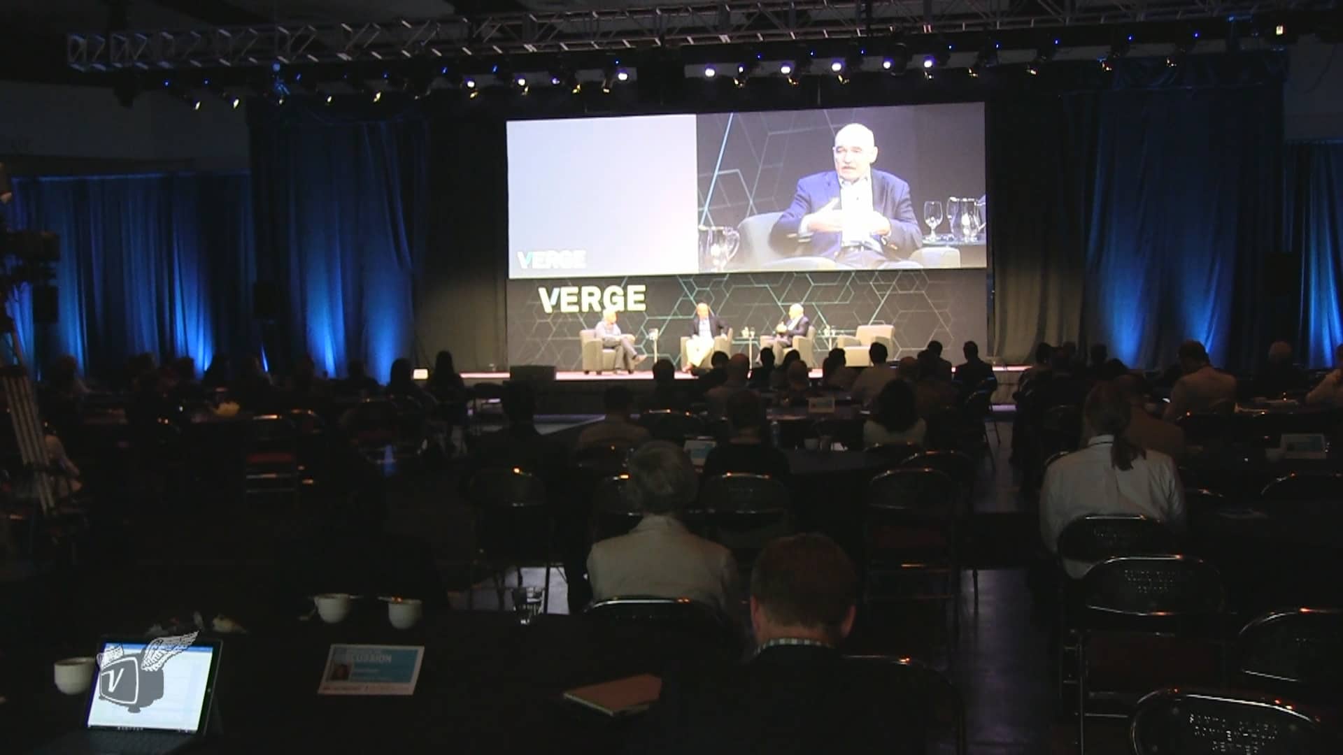 A screenshot of one of the main stage presentations at VERGE 2016.
